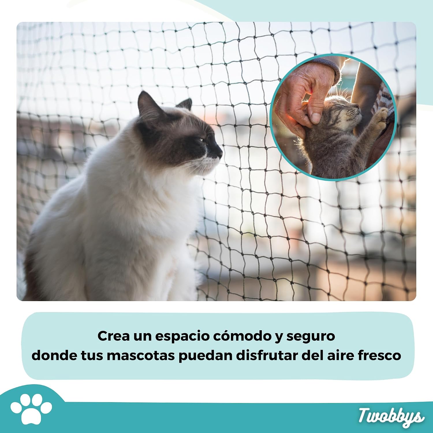 Red para Gatos Reforzada con Alambre | Especial Antimordidas | 8x3m Recortable | Red Gatos Terraza, Balcón y Ventana con Kit de Fijación Incluído | Negro | Red Gatos Reforzada | Malla Gatos