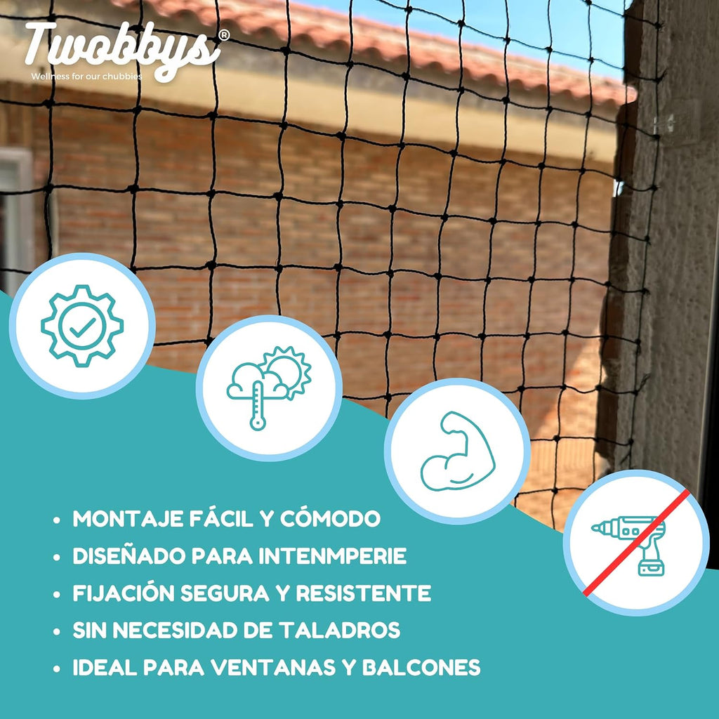 Pack de Fijación Red Sin Taladros | 75 Ganchos para Red + Adhesivo Extrafuerte 120ml + Bridas | Kit para Red Gatos Terraza | Montaje Fácil | Anti UV | Red Gatos Balcon, Terraza y Ventanas